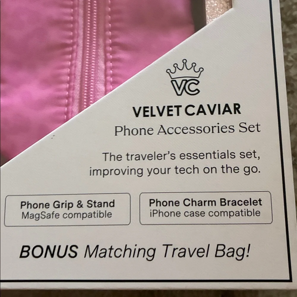 Velvet Caviar Phone Accessories Set - Hot Pink Leopard